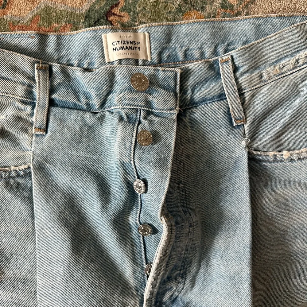 Citizens Of Humanity Light Blue Pleated front Jeans - Picture 2 of 5